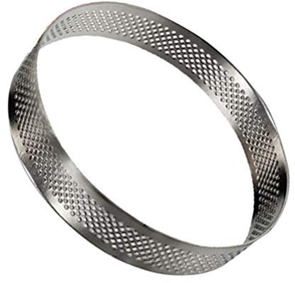 VOSAREA Circular Stainless Steel Porous Tart Ring Bottom Tower Pie Cake Mould Baking Tools French Baking Household Pressure Tower Belt Hole Breathable Tart Ring 15cm
