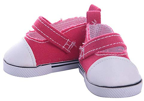 Aeromdale Puppenschuhe Segeltuchschuhe mit Klebebändern für 45,7 cm amerikanische Puppenmädchen 43 cm Puppe - Rot - 1 Paar