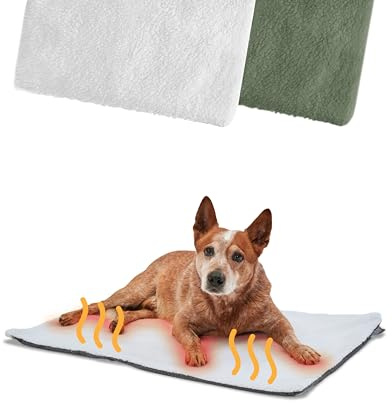 PiuPet® Självuppvärmande filt för hundar I 90x60cm I Hundfilt utan elektricitet I Hundmatta I Självuppvärmd mysig hundbädd I Hundmatta för husdjur I Uppvärmd hundfilt I Vit