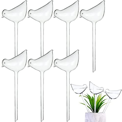Yesoa 10 Pcs Bird Shape Plant Waterer Plastic Plant Watering Globes Self-Watering Bulbs Large Garden Watering Stakes Automatic Irrigation Device for Indoor Outdoor Plants