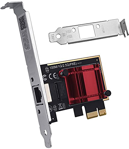 C&N PCI Express RTL8125B 2.5G 1 Port Adaptateur Réseau Low Profile-RJ45 Port-RTL8125B Chipset-Ethernet Carte Réseau NIC Server Adapter Carte Réseau Compatible Win10/8/7, Sever, Linux, Mac OS
