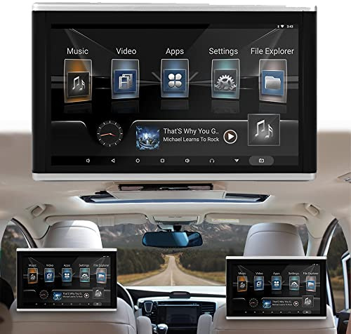 GOINUS22 Auto-Kopfstütze WiFi-Videoplayer, Android 9.0 Auto-Rücksitz-TV-Monitore mit Montagehalterung, IPS-Touchscreen-Multimedia-Monitor, Auto-TV, 1080P HD-Video unterstützen, 10.1''