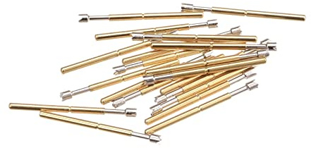 sourcing map 20 Stück Feder Prüfspitze Stift 1.3mm Spitze 1.02mm 16.5mm für Leiterplatten Testkontakt