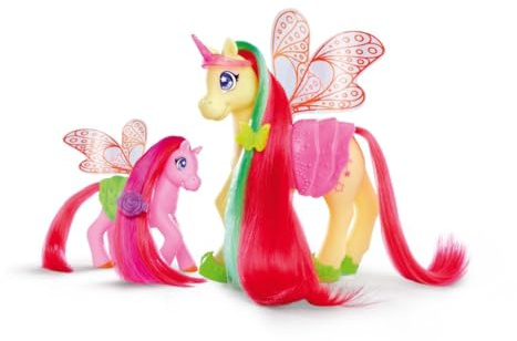 Simba Sweet Pony Fairies – Magisches Einhorn-Spielzeug, mit beweglichen Flügeln, langem Haar zum Frisieren, Glitzer-Design, Sammelfigur für Kinder, 12 cm, ab 3 Jahren, zufällige Auswahl aus 6 Modellen