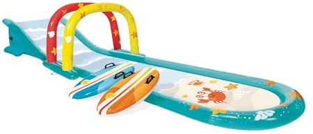 Intex 56167NP – Aufblasbare Surf-Wasserrutsche, mit Sprinkler und zwei Mini-Surfbrettern, Vinyl, mehrfarbig, 561 x 137 x 99 cm