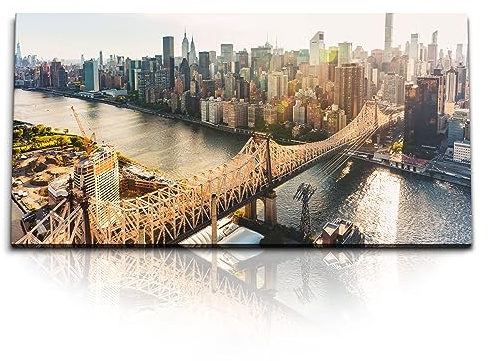 Paul Sinus Kunstdruck Bilder 120x60cm New York Brooklyn Bridge Hochhäuser Großstadt