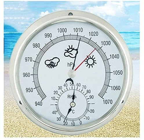 OUSIKA Barometer, traditionelle Wetterstation, Barometer, Thermometer, Hygrometer, Wetterstation, Luftdruck, Temperatur, Luftfeuchtigkeit, Messung 3 in 1 Barometer