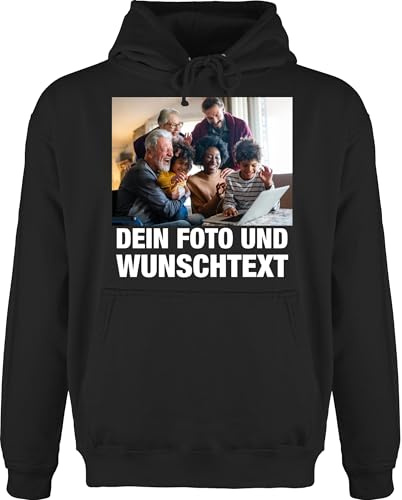 Geschenk mit Namen personalisiert by Shirtracer - Hoodie Herren Pullover Männer - Geschenk mit Bild I eigenem Foto I Name I eigener Text I Wunschtext