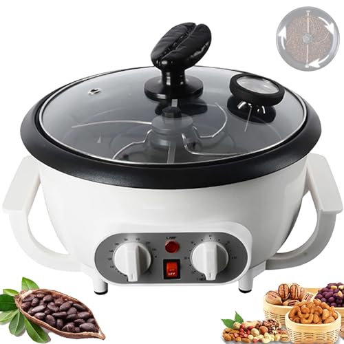 750g Coffee Roaster Machine for Home Use,1200W Non-Stick Pan Multifunctional Electric Coffee Bean Roaster,Thermometer+Timer+Temperature Adjustment,Upgraded Cross Stirring Rod,for Peanut Nuts,110V