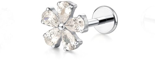 limerencia 18G Innengewinde Tragus Piercing Stecker,Medizinische Hypoallergen Titan Helix Labret Ohrstecker Ohr mit 6mm 8mm 10mm Stäbe für Zunge Augenbraue Lippe Septum Nase(1 Stück)