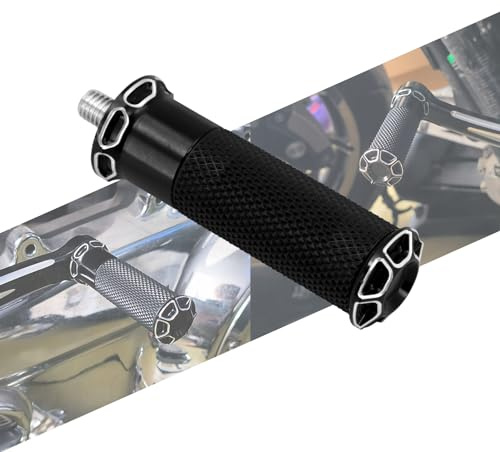 HCmotorku Repose-pieds de levier de vitesse pour moto avec vis en aluminium - Compatible avec la plupart des Harley Sportster XL883 Softail Dyna Touring Street Glide Road King - Noir