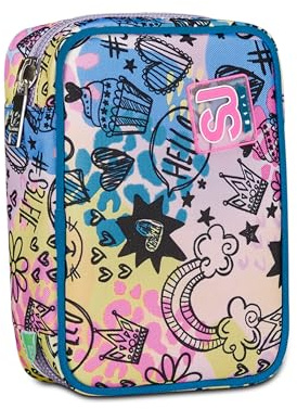 SJ Gang Astuccio Scuola Speed Pad, Rosa, Portapenne Mono Scomparto Con Plance Amovibili e Penne, Matite, Colori, Accessori Zaino, Elementari, Medie, Bambina