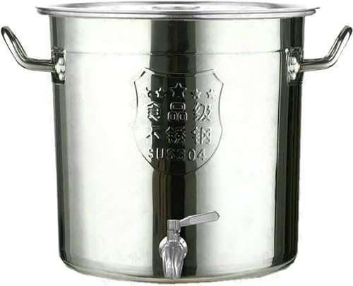 Olla grande de acero inoxidable con tapa, ollas extra para cocinar, ollas grandes de 50 L