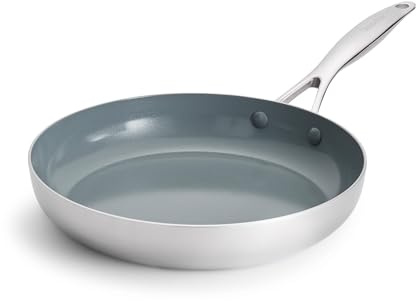 GreenPan Valencia Pro rostfritt stål 30,48 cm stekpanna stekpanna, induktion lämplig speglad Tri-Ply, keramisk nonstick PFOA-fri, multiklädd köksredskap, diskmaskinugn och broilersäker