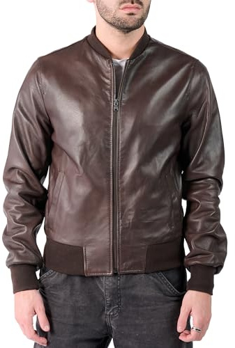 BARONE giacca pelle uomo, giubbotto pelle uomo foderato bomber in pelle, per ogni occasione la migliore giacca in Made in Italy RICCARDO