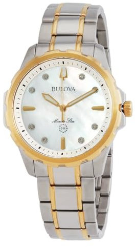 Bulova Damen Analog Automatik Uhr mit Edelstahl Armband 98P227