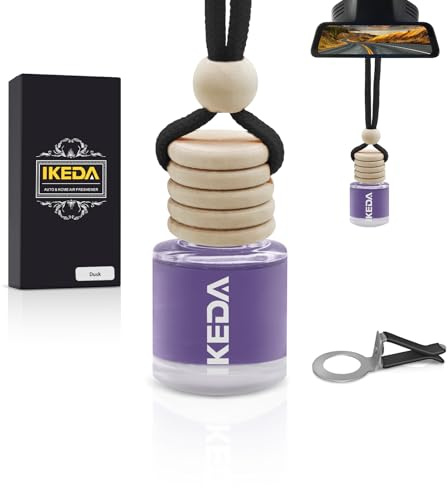 Ikeda Parfum de voiture, arbre parfumé pour intérieur de voiture, rafraîchisseur d'air suspendu pour voiture, cadeaux pour femmes et hommes, rafraîchisseur d'air suspendu pour voiture et maison (10 ml