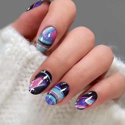 JMEOWIO Nagelfolie Marble Star French Tip Gel Nail Nagelfolien Selbstklebend Nail Sticker Uv Härtend Dekoration Nageldesign Zubehör