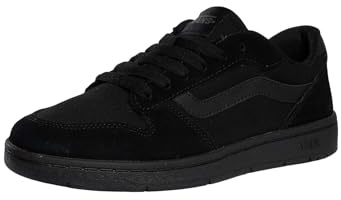 Vans Men's Ryland LS Shoe | Retro Court Sneakers with Tennis Inspired Fashion Details, Suede/Canvas Black/Black, 10.5