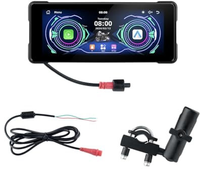 Qusedwey 7 Motorrad Kabelloses Carplay & Android Auto Front-/Rückkamera Dual Bluetooth DVR GPS Navigation Display Bildschirm B