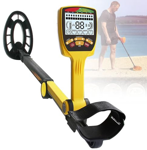 Metal detector pieghevole per adulti, metal detector impermeabile con display LCD più grande, metal detector professionale e di alta precisione, 7 modalità, nuovo chip DSP avanzato