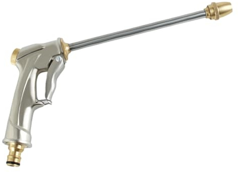 Boquilla de riego de metal para manguera de jardín, pulverizador de alta presión, manguera de agua de alto rendimiento, pulverizador de boquilla de agua ajustable para césped y jardín, lavado de