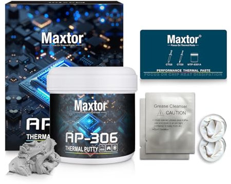 Maxtor AP-306 Wärmeleitpaste – Wärmeleitpad Ersatz für GPU/CPU/PC/iPhone/PS4/Xbox, hitzeblockierende Verbindung (100 g)