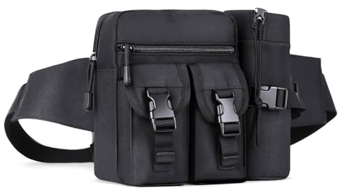flintronic Tactique Molle, Nylon Sacoche Ceinture, Sac Tactique Ceinture Militaire avec Poche de Bouteille, Sac Banane, pour Voyage Randonnée Camping Trekking Cyclisme