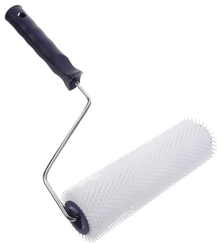 SHINEOFI Blasenentferner für Zementböden Selbstnivellierungswalze aus Pe-kunststoff Entschäumer mit Griffigem Handle Stachelwalze für Ausgleichsmasse und Epoxidharzböden