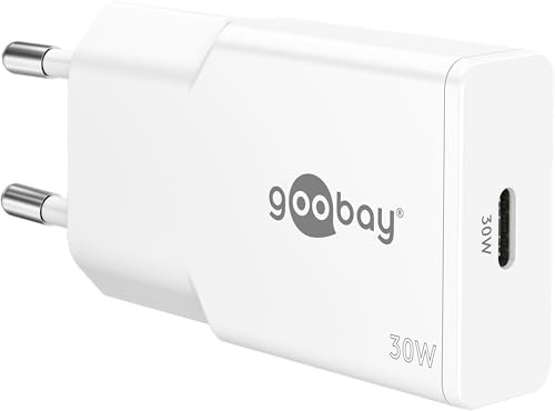 USB-C GaN Ladegerät 30W, Super Slim Netzteil, Power Delivery, Weiß