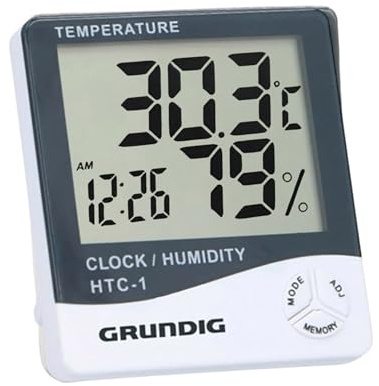 Estación Meteorológica de Interior, Termómetro Higrómetro Digital, Estación Inalámbrica Medidor de Humedad y Temperatura, Incluye Temporizador Alarma y Calendario, LCD Pantalla Grande