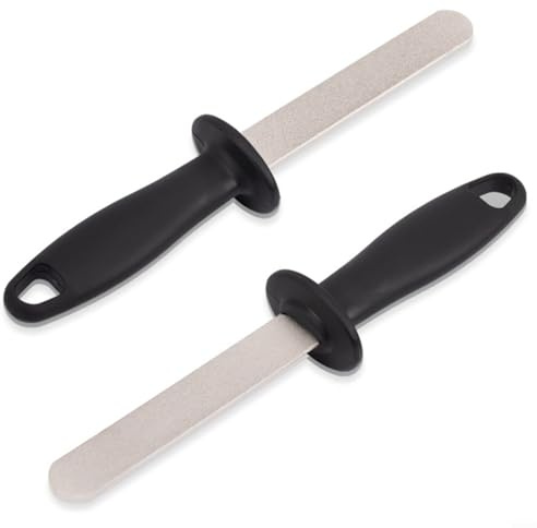 Allthingstore Lima diamantata a doppia faccia per affilare lame, scalpelli, forbici e piallatrici, con grana 400 e 1000, manico ergonomico per affilare lame, scalpelli, forbici e piallatrici, non
