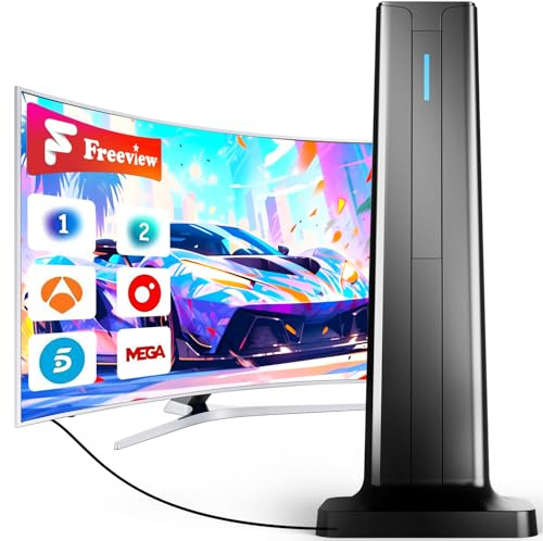 Antena de TV Interior 2026 – Recepción 360° con Base Magnética Fuerte, Largo Alcance y Fácil Instalación, Compatible con Smart TV, Soporta Canales Gratis en Full HD 1080P y 4K UHD