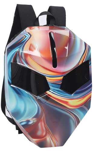 SEAFRONT Motorrad-LED-Knight-Rucksack, Programmierbare Gepäcktasche, Wasserdichte Hartschalen-Motorradtasche für Reisen und Camping