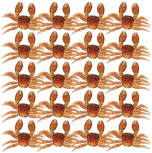 PAMINGONO 20pcs Artificial Crab Fishing Baits Soft Lures with Realistic Design Portable Multi-color Freshwater Bait for Bass Panfish and Various Fish Suitable for Lakes Rivers and Streams