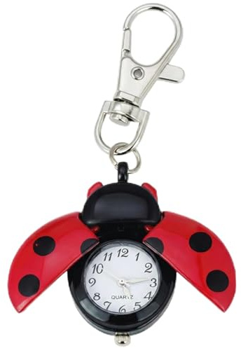 Ngbbby Ladybug Keychain Vintage Ladybug Watch Pendant Hanging Lady Bug Keychain with Key Buckle for Purse Kids, Watch