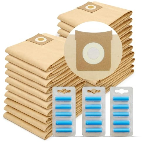 Reliapart Titan Compatible Vacuum Dust Bags (20 Pack + 20 Fresheners) for Titan 16L 20L 30L 40L Wet Dry Vacuum Cleaners TTB774VAC TTB775VAC TTB776VAC TTB777VAC With Rubberised Seal