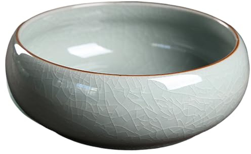Cuenco de flores, macetero de loto, flor de cerámica sin orificio de drenaje, maceta bonsái para plantas hidropónicas, lirio de agua, plantas acuáticas, decoración de jardín interior y exterior