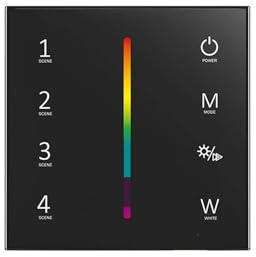 Controller for strisce luminose a LED RGBW, dimmer LED a 4 canali, DC12V 24V, pannello da parete, dimmer PWM con scorrimento colore touch(White Touch Panel)