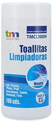 TM Electron TMCLN004 Reinigungstücher für Bildschirme, M, Weiß, 100 Stück
