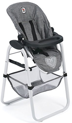 Bayer Chic 2000 655 76 Puppen-Hochstuhl, Jeans Grau, 37 x 34 x 71 cm