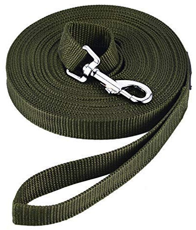HAPPY HACHI Schleppleine für Hunde, 3m /5m /10m /15m /20m /25m /30m /33m Nylon Hundeleine mit Handschlaufe, Trainingsleine mit D-Karabiner,Lange Hundeleine,für Gehorsamkeitstraining (Grün, 10)