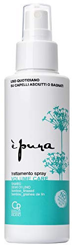 È Pura - Volume Care Spray - Soin Quotidien Volumisant pour Cheveux Fins Séchés ou Humides - Formule au Bambou et à l'Huile de lin - Sans rinçage - Flacon de 125 ml