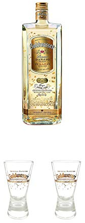 Danziger Goldwasser Likör 0,7 Liter + Der Lachs Danziger Goldwasser Shotglas 2 cl 1 Stück + Der Lachs Danziger Goldwasser Shotglas 2 cl 1 Stück