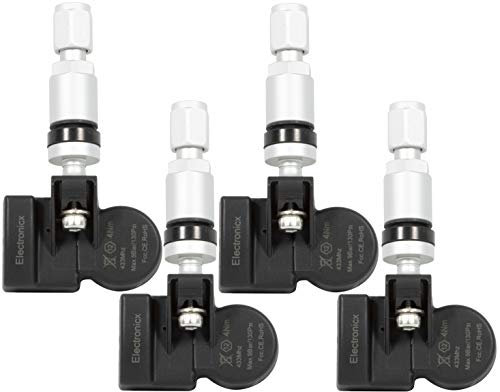 4x RDKS TPMS Reifendrucksensor Reifendruckkontrollsystem Metallventil Silber Kompatibel mit Ford Transit Connect 2018 19