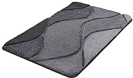 Kleine Wolke Badteppich Fiona aus Schiefer, Grau, 70 x 120 cm