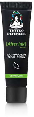 Tattoo Defender - After Ink Nature 10ml - Crema Lenitiva Per La Cura Dei Nuovi Tatuaggi - Con Acido Ialuronico E Burro Di Karitè - Senza Petrolatum - Dermatologicamente Testata