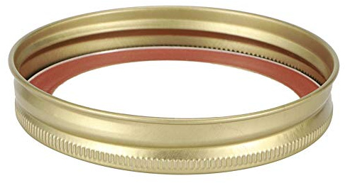 Fdit 10Pcs Stainless Steel Mason Jar Lids Split Type Canning Lids for Glass Jars, 70mm Gold Circular Ring with Cover Plate, Reusable Preserving Lids for Kitchen Storage, Regular Mouth