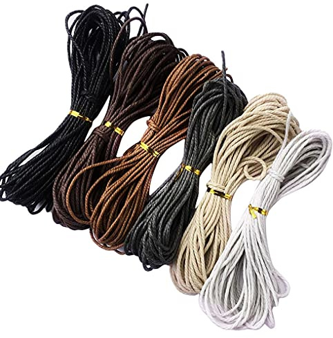 6 Farben Gewachst Baumwollschnur Wachsband Baumwollkordel 2MM * 10M für DIY Armband Halskette Schmuckherstellung (Farbe 2)