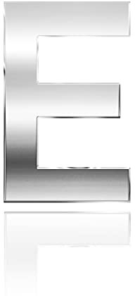 3D Mailbox Letters Numbers DIY Alphabet Number House Door Self-adhesive Stickers For Apartment Hotel Street Room Address (Silver) (E)